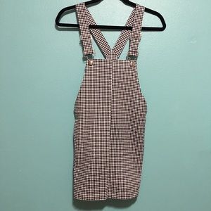 Forever 21 checkered overall dress